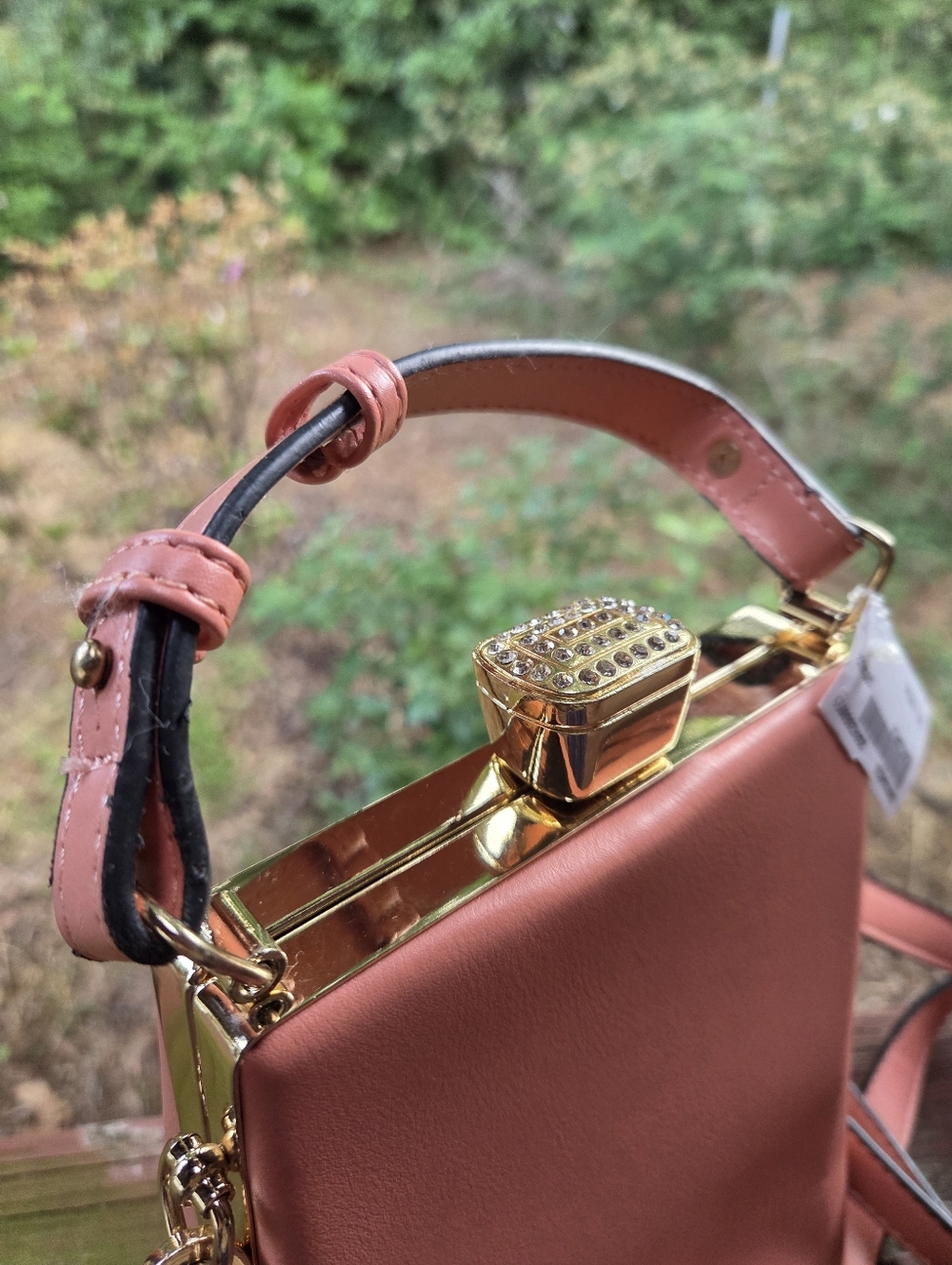 ✨Leatherette Pink Structured Top-Handle Crossbody Fashion Bag - Picture 6 of 8
